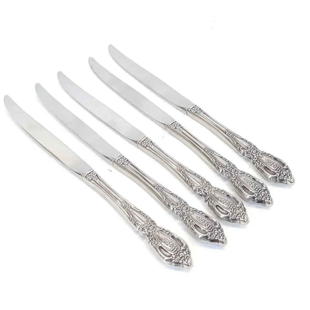Oneida Deluxe Monte Carlo Stainless Hollow Knife Ornate Baroque Replacement 5pcs